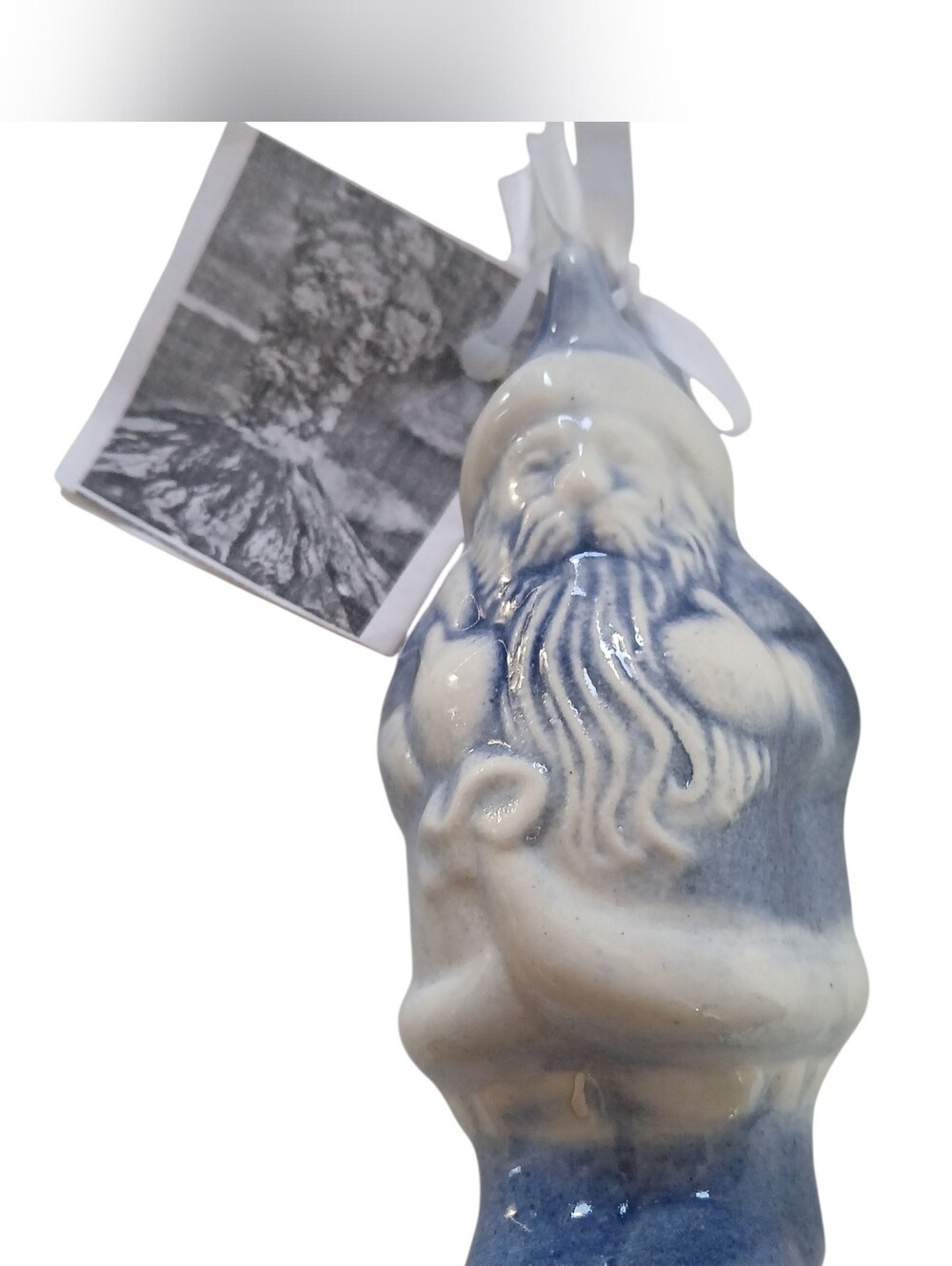 Schulz Porcelain Santa Christmas Ornament Blue Mt Saint Helens Ash Glaze NEW